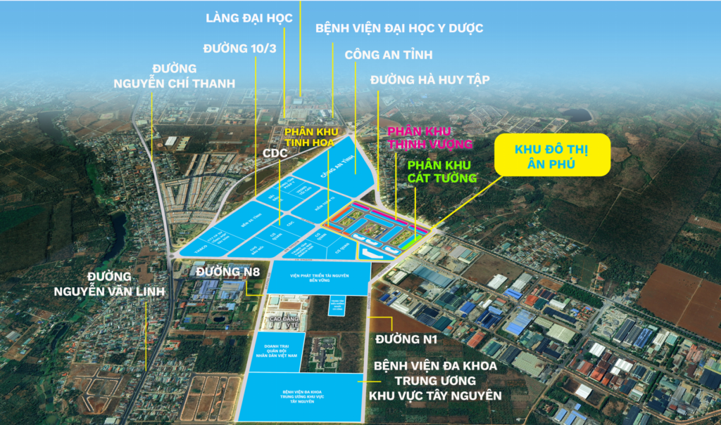 Vị tri Khu đô thị Ân Phú Buôn Ma Thuột